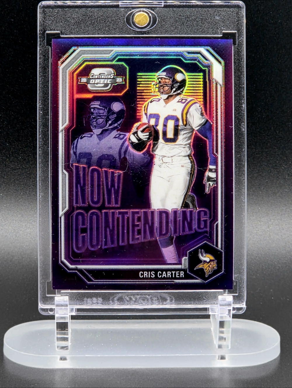 Cris Carter – 2023 Contenders Optic “Now Contending” Insert  Minnesota Vikings